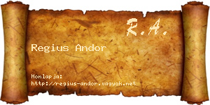 Regius Andor névjegykártya