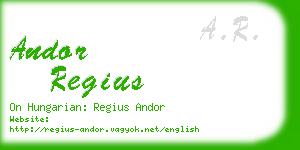 andor regius business card